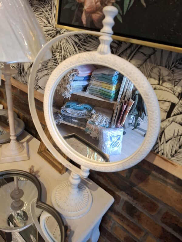 Miroir à poser en fonte blanc antique – Image 2