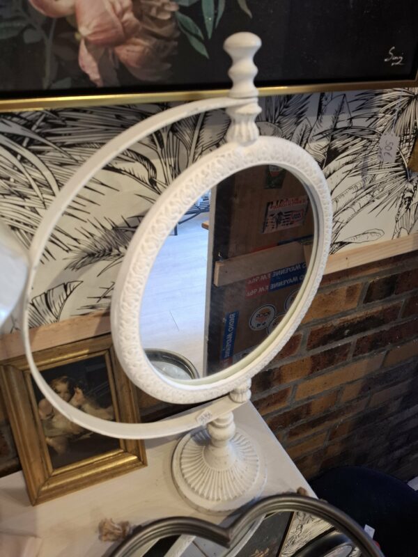 Miroir à poser en fonte blanc antique
