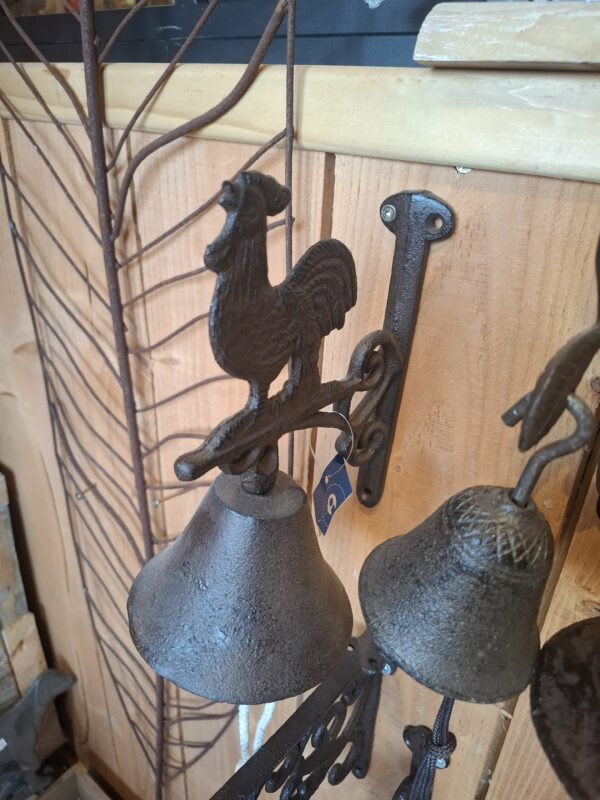 Cloche coq en fonte coloris marrons