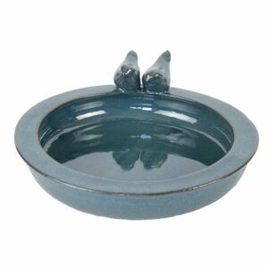 Bain d'oiseaux en céramique pétrole 33 cm