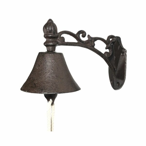 Cloche de jardin de porte ancienne en fonte marron 19 x10.5cm – Image 2