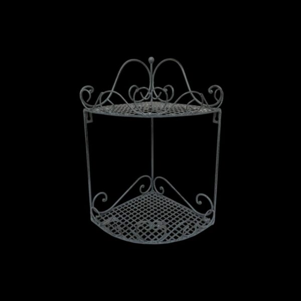 Étagère d'angle en métal gris 28 x 20 x 37 cm – Image 2