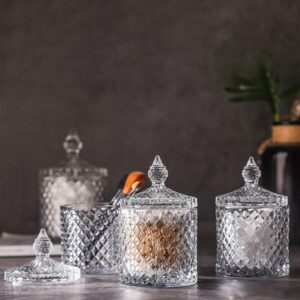 Bonbons en Cristal Plats de Bonbons Transparents avec couvercles Boîte à Bonbons en Armure de Cristal