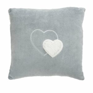 Coussin gris microfibre cœur 45 x 45 cm