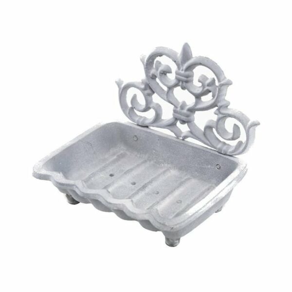 Porte savon en fonte gris 15.5 x 11 cm