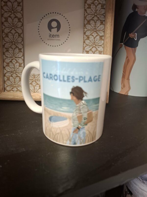 Mug Carolles plage en porcelaine blanche – Image 2