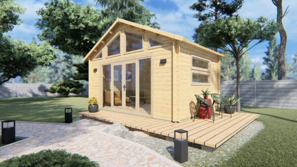 Chalet bois Oden 15m² habitable en madriers de 44 mm – Image 2
