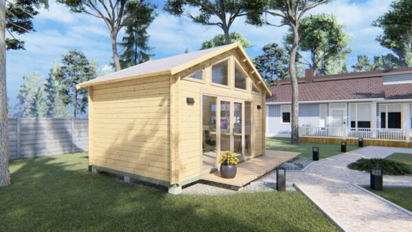 Chalet bois Oden 15m² habitable en madriers de 44 mm