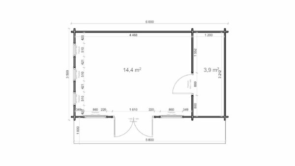 Chalet bois Lille 18m² habitable (44mm) – Image 2