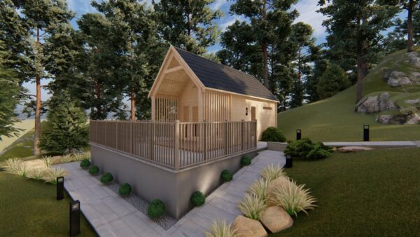 Chalet bois Scandi 17m² habitables + terrasse de 3m² (44mm) – Image 3