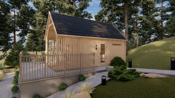 Chalet bois Scandi 17m² habitables + terrasse de 3m² (44mm)