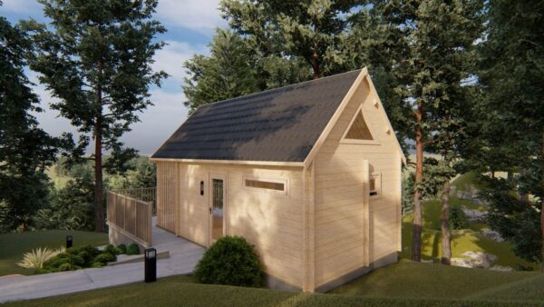 Chalet bois Scandi 17m² habitables + terrasse de 3m² (44mm) – Image 2