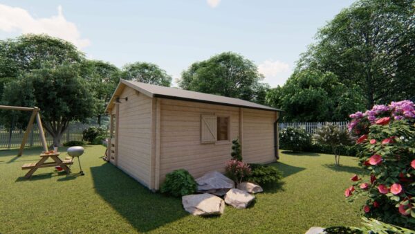 Chalet bois Véronica 22m² habitables + terrasse de 3m en madriers de 68 mm – Image 4