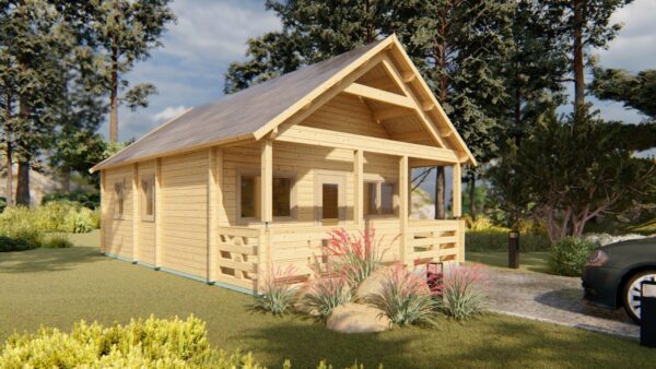 Chalet bois Max 32,4 m² habitables + terrasse de 7,5 m² en madriers de 68 mm – Image 3