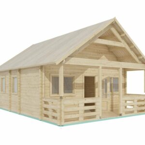 Chalet bois Max 32,4 m² habitables + terrasse de 7,5 m² en madriers de 68 mm