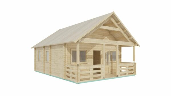 Chalet bois Max 32,4 m² habitables + terrasse de 7,5 m² en madriers de 68 mm