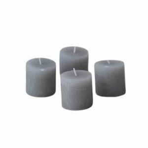 Set de 4 bougie couleur lin 4.5 x 4 cm