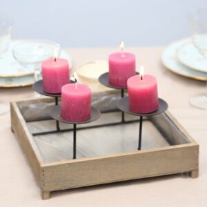Bougie décorative rose set de 4