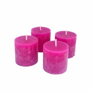 Bougie décorative fushia set de 4