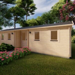 Chalet bois Helmand 21m² habitables en madriers de 44mm