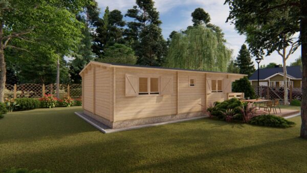 Chalet bois Typo 37m² habitables + terrasse de 8m² en madriers de 68 mm – Image 5