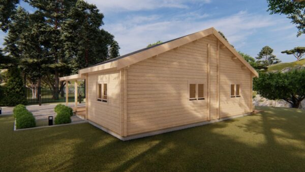 Chalet bois Wenny 72m²+ sa terrasse de 13m² en madriers de 68mm – Image 5