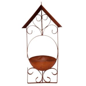 Bain d'oiseau en métal rouillé à suspendre Ø.20 x Ht.45 cm