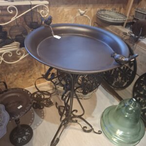 Grand bains d'oiseau marron en metal 70 cm