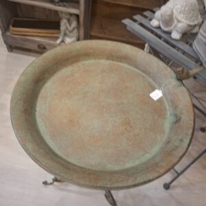 Grand bain d'oiseau en metal vert 70 cm