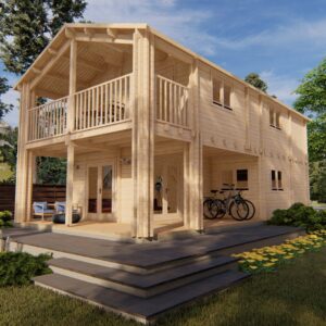 Chalet Athene de 87 m2 + 19 m2 de terrasse en madriers de 68 mm