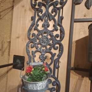 Porte plante murale en fonte massif gris