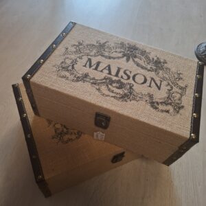 Set de 2 boite malle en tissus jute