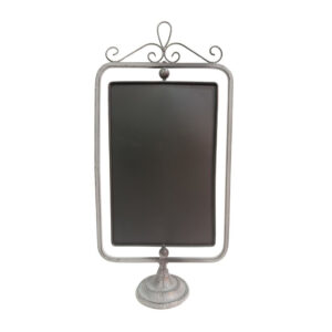 Ardoise pivotante sur pied en métal gris L.24 x Ht.49 cm