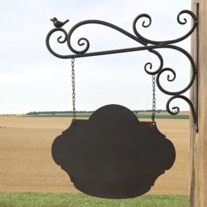 Enseigne plaque de porte écritoire mural jardin métal marron 65x47cm