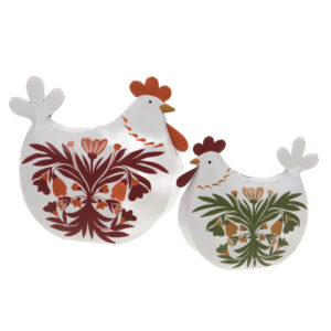 Set de 2 poules décoratives "Sofia"