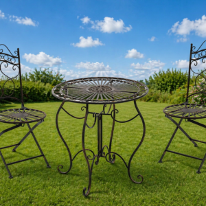 Ensemble de jardin 3 piece une table + 2 chaises bronze