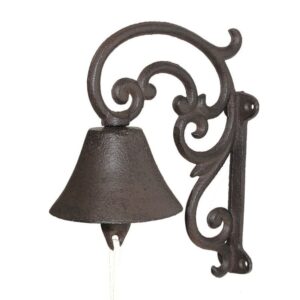 Cloche de jardin de porte ancienne fonte marron 17x21cm