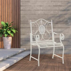 Fauteuil fer forge blanc antique