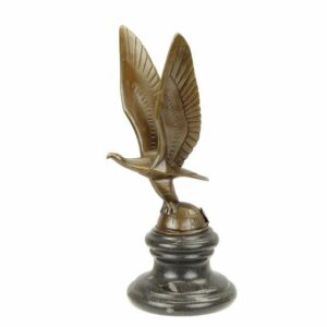 MOSCOTTE DE VOITURE EN BRONZE D'UN AIGLE SUR UN GLOBE