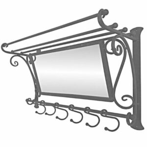 Miroir mural en métal gris 59 x 30 x 21 cm