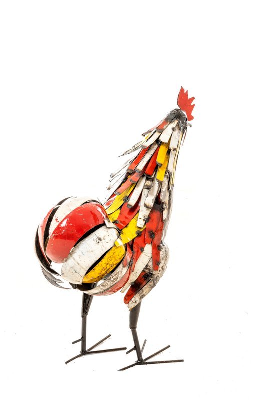 COQ COLORÉ EXTRA LARGE EN MÉTAL – Image 2