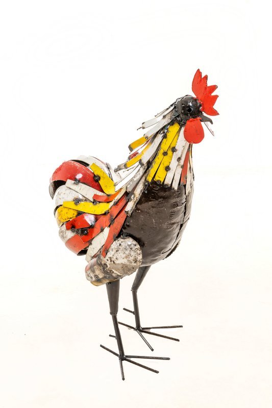 COQ COLORÉ EXTRA LARGE EN MÉTAL